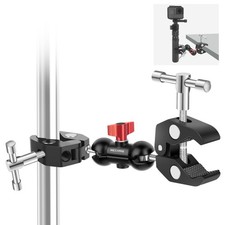 Double Super Clamp Camera Mount with Magic Arm, Aluminum Double Clamp Mount U...
