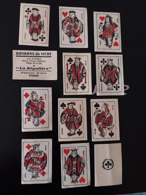 spielkarte altes spiel pub vichy kleine karte mit gebrauchsspuren auf poi karte