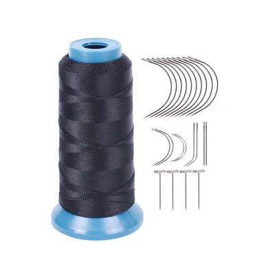 Hair Weaving Thread with C/J/I/T Needles 1500 13 Count (Pack of 1), Black