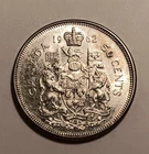 1962 Canadian 50 Cents, Elizabeth II, AU, .800 Silver (ASW .3oz)    * LOW SHIP *