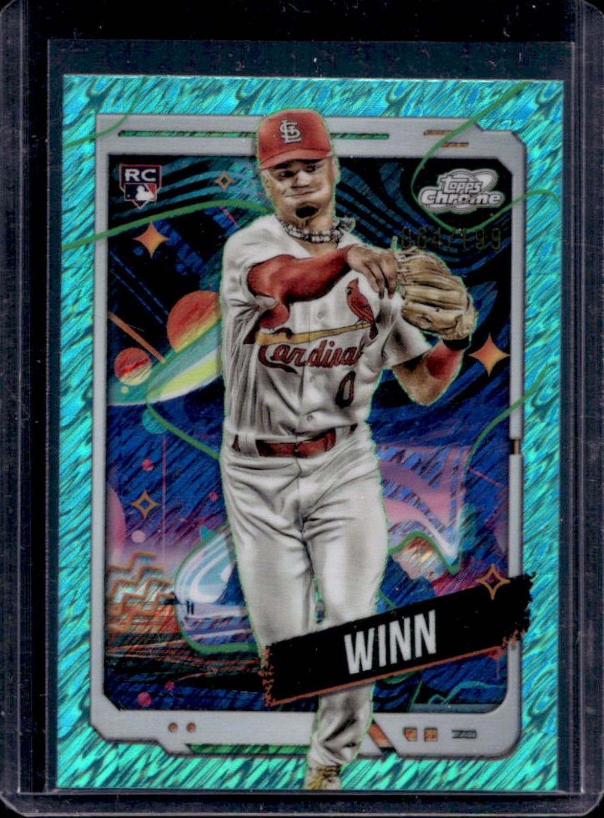 2024 Topps Cosmic Chrome Masyn Winn RC Aqua Equinox Refractor #/199 Cardinals