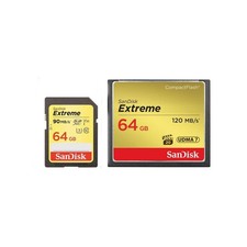 SanDisk 64GB Extreme CF Memory Card w/64GB UHS-I Class 10 U3 SDXC Card