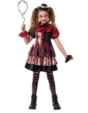 Girls Scary Clown Costume, Kids Halloween Costume, Twisted Clown Dress for Girls