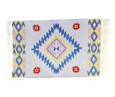 Puppenhaus Rechteckiger Teppich Lebendiges Kilim-Design Miniatur Zubehör Klein