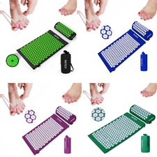 Acupressure Mat Pillow Set & Travel Bag Toe Separator Muscle Pain Relief