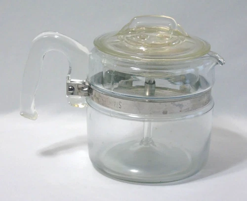Vintage Pyrex USA 4 Cup Coffee Pot Flameware Percolator #7754 100% Complete Nice