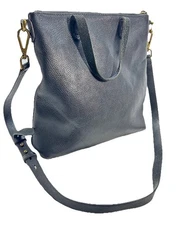 Madewell Black Pebbled Leather Transport Crossbody Tote Bag TLC