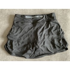 Athleta Girl Black Swing Skort Tiered Athletic Skirt Shorts XL 14 Zipper Pocket