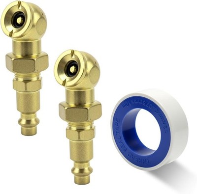 2PCS Ball Foot Air Chuck Set, 1/4'' NPT Closed Flow Car Tire Inflato