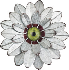 Metal Flower Wall Decor, 11" Boho Wall Art for Bedroom/Rustic Patio Decor