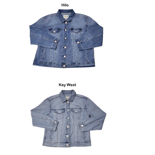 Seven7 Damen Denim Relaxed Fit Midweight Trucker Jacke - Bild 1 von 5