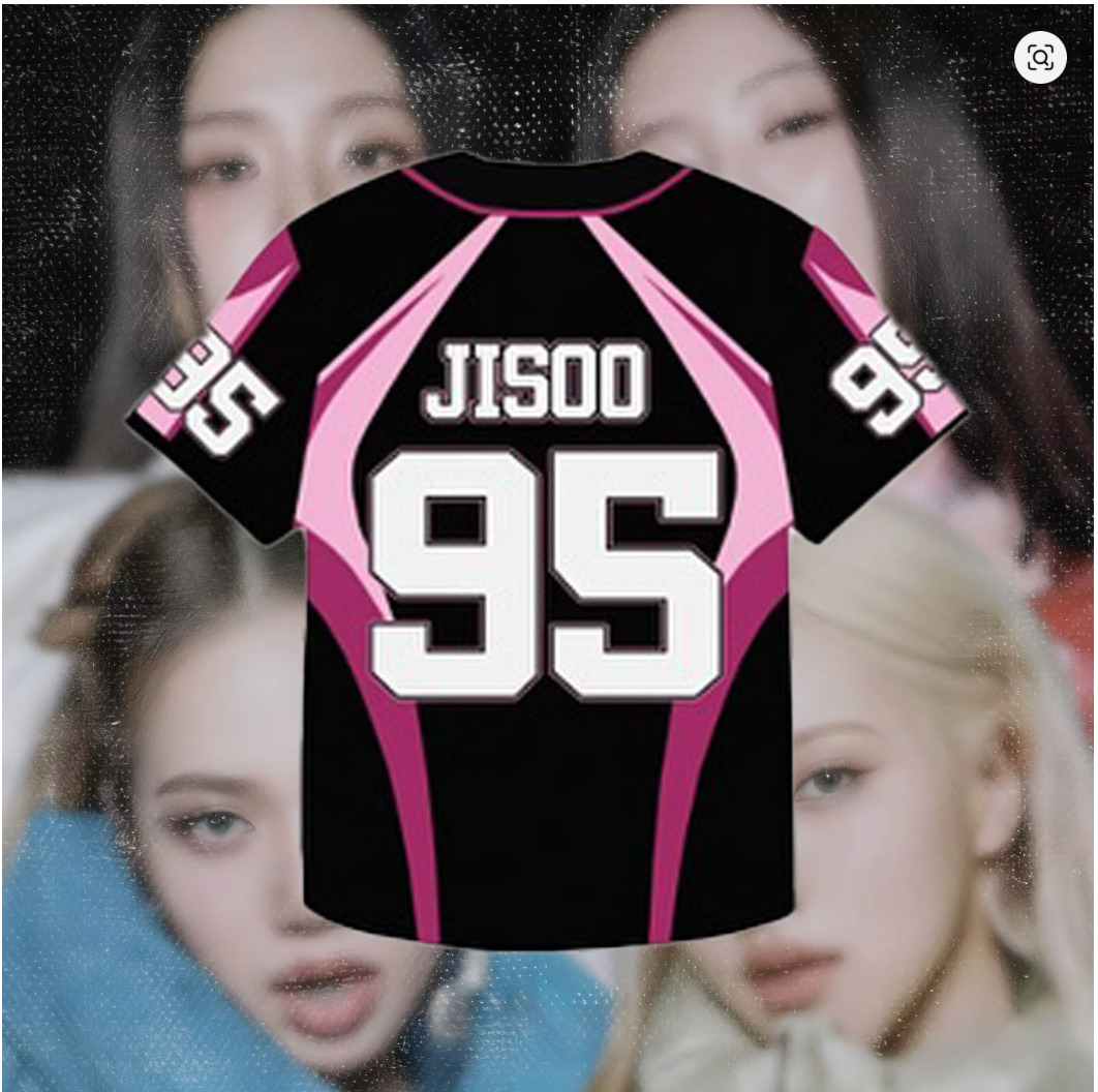 BLACKPINK OT4 JISOO ROSE BLINK JERSEY OUTFIT PRINTED T-SHIRT TREND