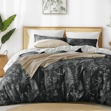 King Size Comforter Set Black - King Comforter Set, 3 Pieces Cute Floral Bedd...