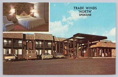 Postcard Trade Winds North Motel Spokane Washington