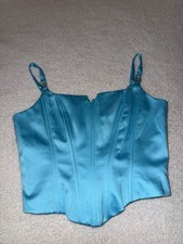 Betsy & Adam Corset Top Size 5 Blue Satin