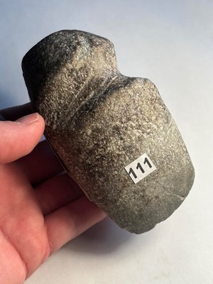 Fine 4 5/8'' Conglomerate hard stone 3/4 Grooved Axe Artifact from Preble Co,Ohio