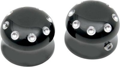 Covingtons Axle Caps Front Black #C0010-B Harley Davidson