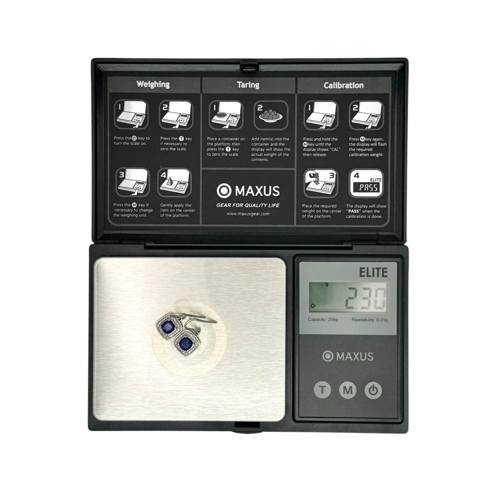 Tiny Sterling Silver Dangle Earrings Blue Sapphir… - image 4