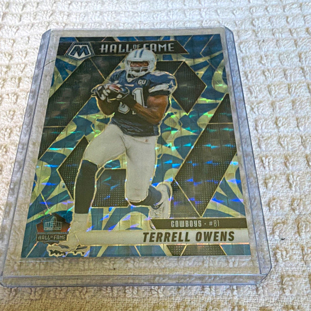 Panini 2025 Mosaic Football Hall of Fame Terrell Owens Blue Prizm /99 #297