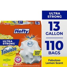 Ultra Strong 13 Gallon Trash Bags Tall Kitchen Trash Bags White Fabuloso Lemon
