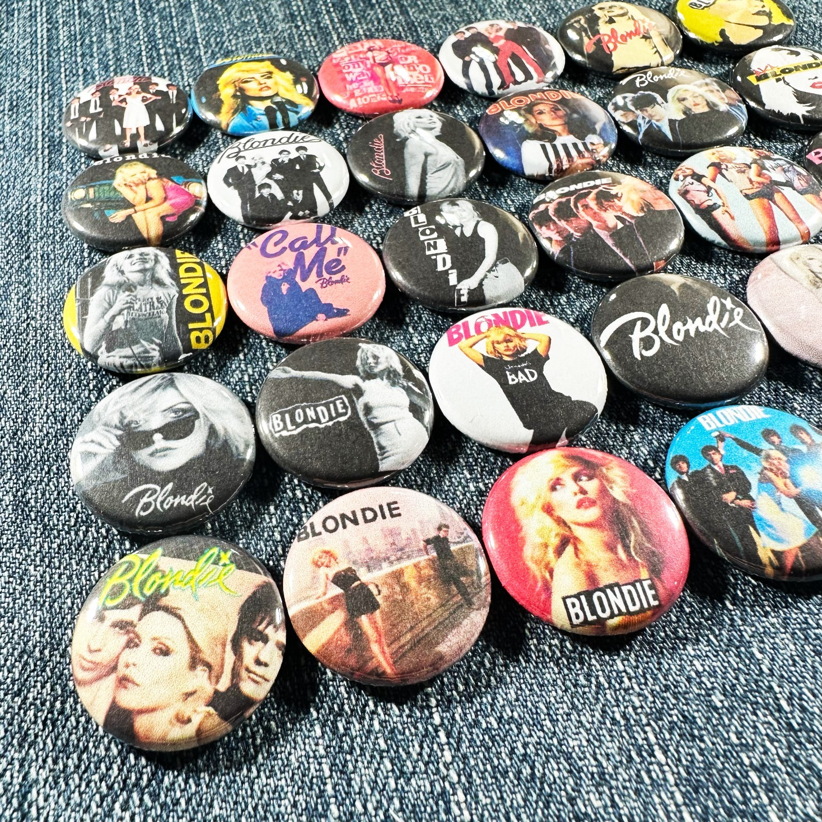 Blondie 1" Pinback Buttons 80s New Wave Punk Rock Retro Music Band 30 Pins Set