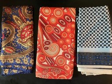 3 VINTAGE 1970s Scarves. Bright Colors, Nice Condition. Unique. Sizes Vary.