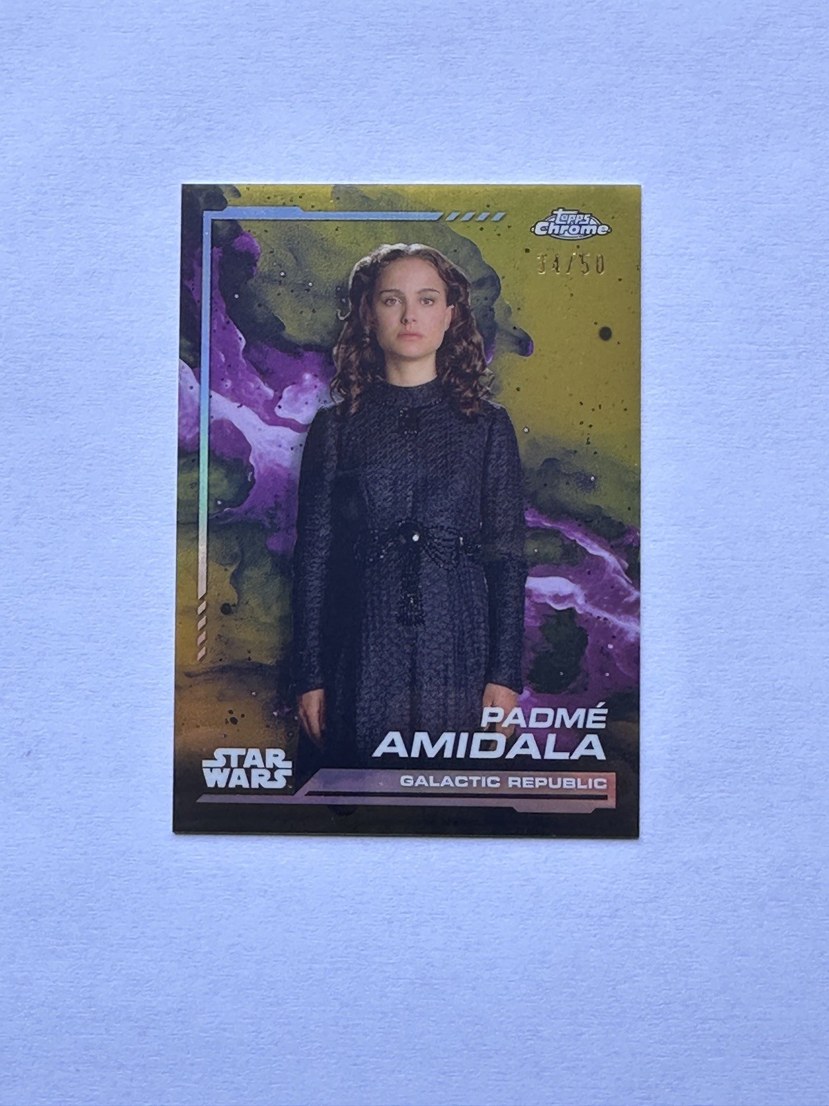 2024 Topps Star Wars Chrome Padme Amidala Gold Refractor /50 #130 Rare!!