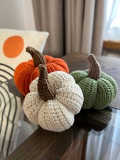Crochet Pumpkin , Handmade Halloween Decor, Fall Thanksgiving Centerpiece