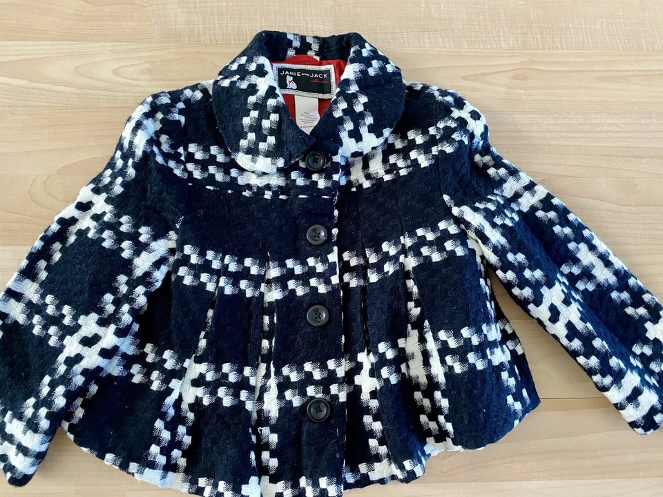 Janie & Jack Niñas 12-18 Meses Clásico Chic Línea Tweed Chaqueta y Falda a Cuadros Foto 2 de 4