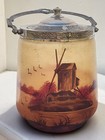 Seau à biscuits en verre émaillé 1900