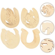 24 Pcs Unfertige Hufeisen-ausschnitte Kinder Malen Spielzeug DIY -Holzscheiben
