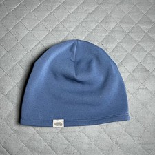 The North Face Jim Beanie Unisex Blue Gray Knit Hat Fleece Lined One Size