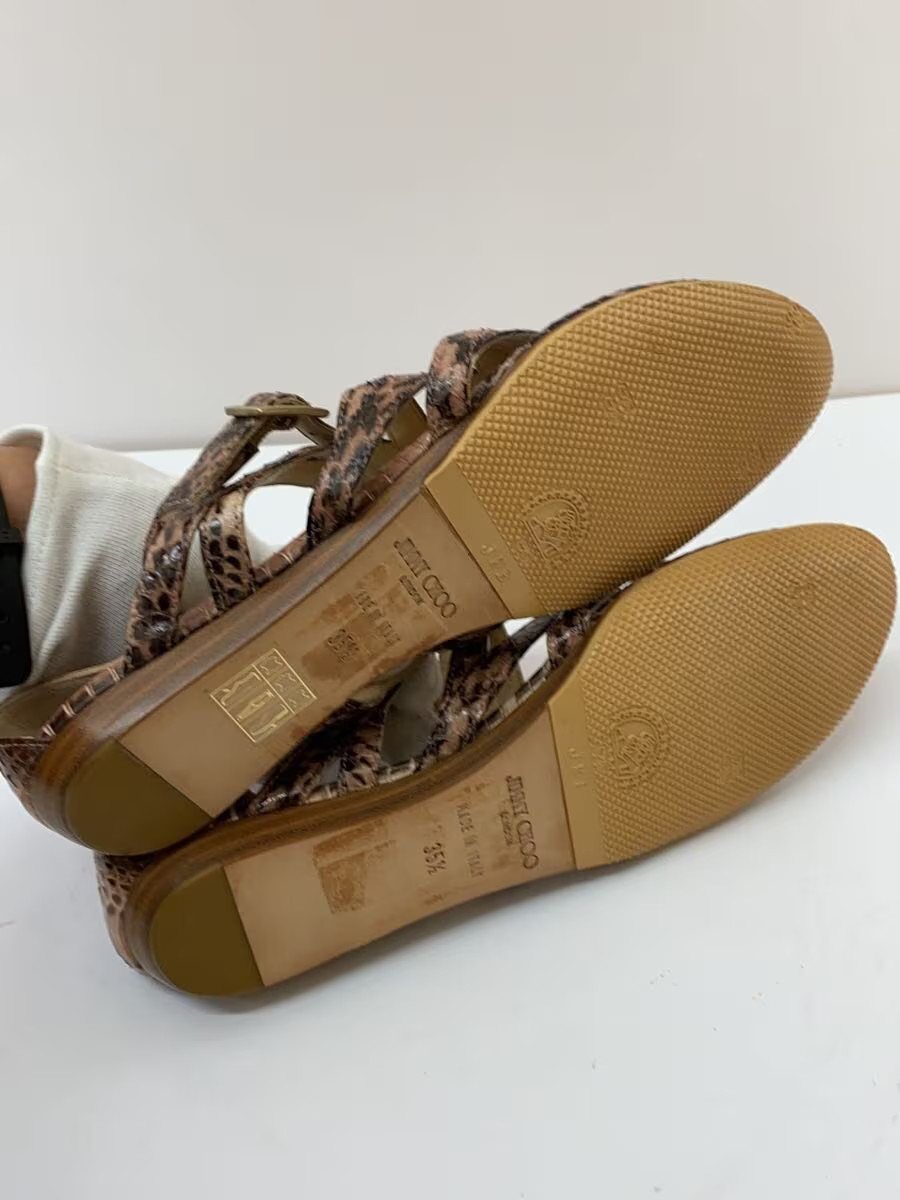 Jimmy Choo Python Pattern Sandals 35.5 Pink Beige… - image 4