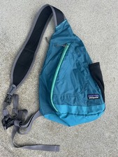 RARE Patagonia ultra Lightweight Travel Sling Nylon Bag turquoise teal blue