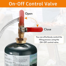 Propane Refill Adapter 1 Lb. Tanks 3 FT Stainless Steel Hose Kit 6 Bottle Caps