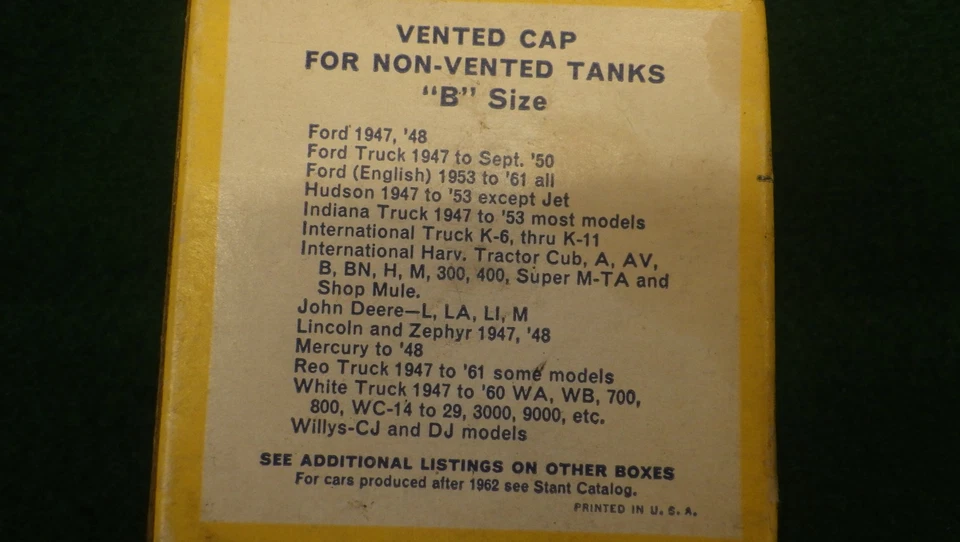 Nuevo de Lote Antiguo Stant G25 Tapa Tanque de Gas Acero Inoxidable 1947-up Camión Ford, Hudson, IHC Cub+ Foto 3 de 4