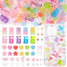 400 Pcs Candy Junk Case Charms Kit, Color Gummy 5*10mm to 12*18mm, color-S1