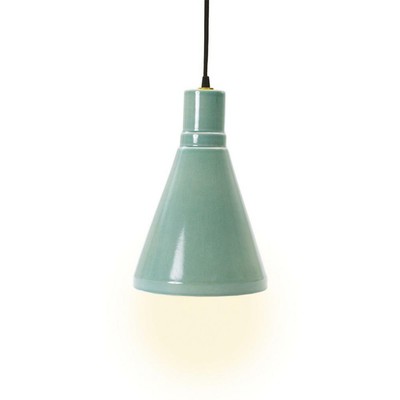 Fangio Lighting 1 Light 13 In Ocean Spray Ceramic Pendant W