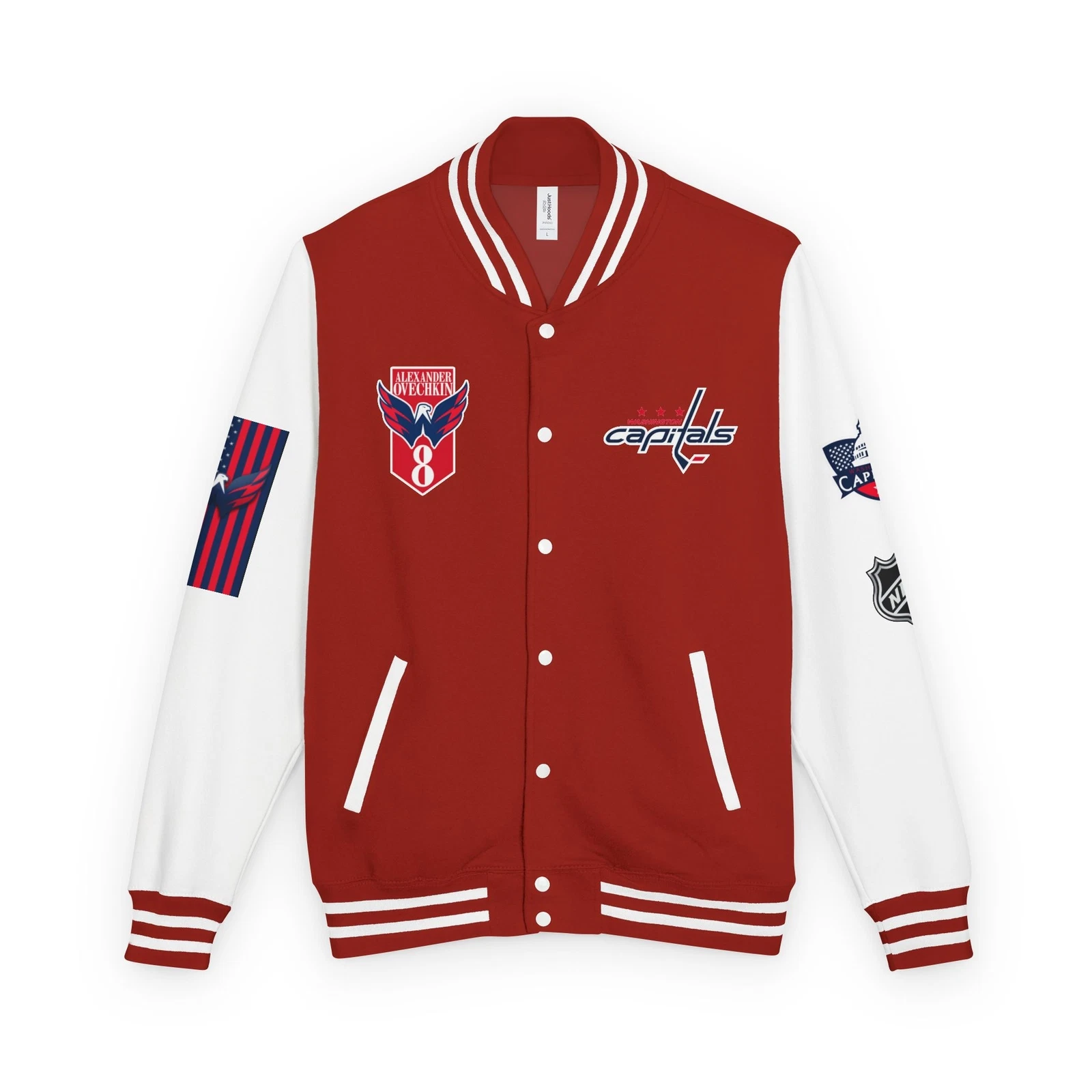 Washington Capitals Letterman Jacket, Vintage Sportswear, NHL Fan Gear, Unisex