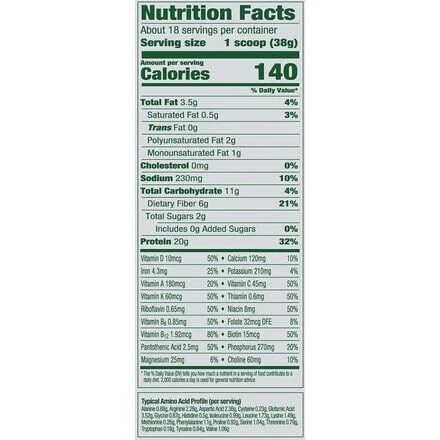 Proteína en polvo vegana todo en uno orgánica Vega 18 porciones batido de reemplazo de comidas Foto 2 de 4