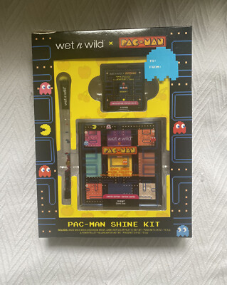 WET N WILD Pac-Man Shine Kit w/ Eyeshadow Brush, Palette, Highlighter Set NEW