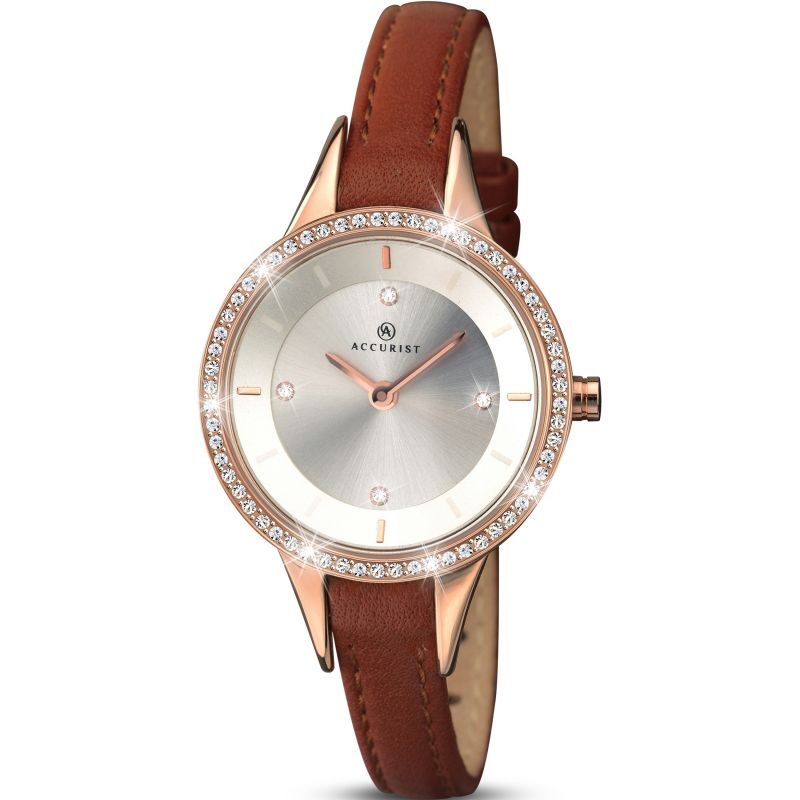 Accurist London Women's Fashion Leather Strap Watch 8043 UK - Main Image