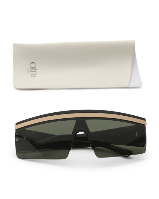 Otra Eyewear Sunglasses Black Gold Tone Coletta Sport Frame Vacation Streetwear Reina Oversized Sunglasses – Black & Gold – Otra Eyewear main image 3