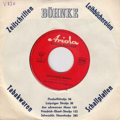 Vinyl Single : Peter Kreuder - Sinhorina del rio / Argentinische Serenade