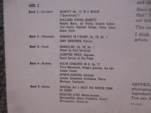 V/A "MEET THE ARTIST" 1959 RCA RED SEAL (SHADED DOG) VG/VG CLASSICAL MUSIC SAMP. - Picture 7 of 12
