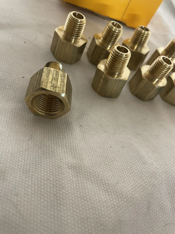 Qty (10) Parker 222P-6-4 Brass Reducing Adapter 3/8” FNPT To 1/4” MNPT, USA - Image 4 of 4