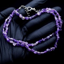 62.00 Cts Top Grade Purple Amethyst Beaded Beautiful Necklace VK 63 E641