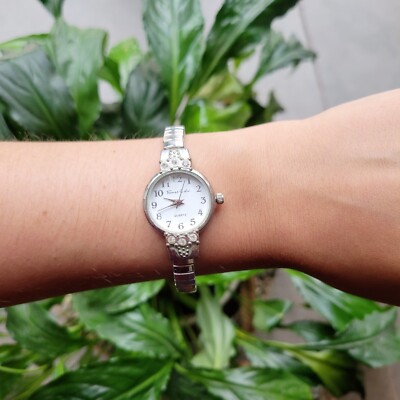 Vintage Thomas Calvi Quartz Rhinestone Watch