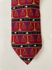 Vicky Davis Men's Necktie Tie Silk Need A Lawyer Guilty Not Guilty Made in USA