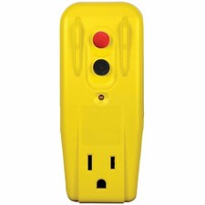 Tower Manufacturing 30439005 AutoReset 15 Amp GFCI Single Outlet Adapter, Yellow